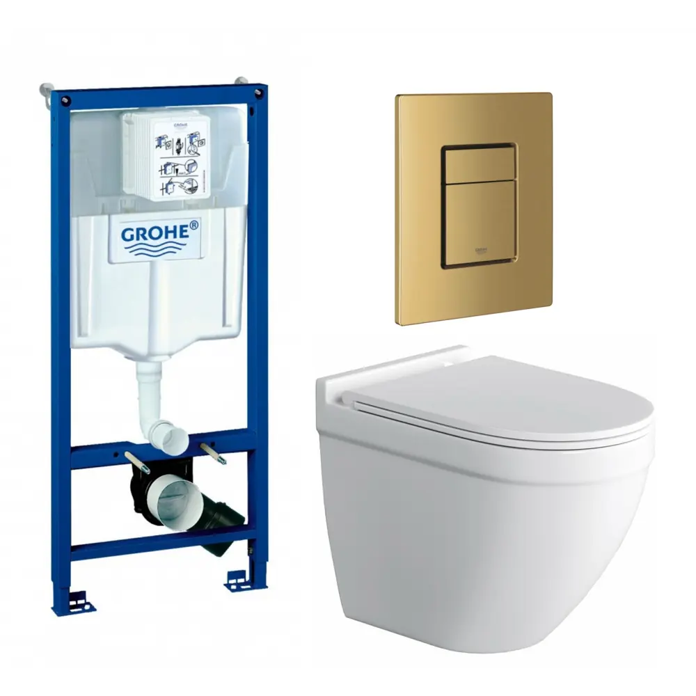 Фото Комплект инсталляция с унитазом Grohe 639744 цвет белый Фото Комплект инсталляция с унитазом Grohe 639744 цвет белый