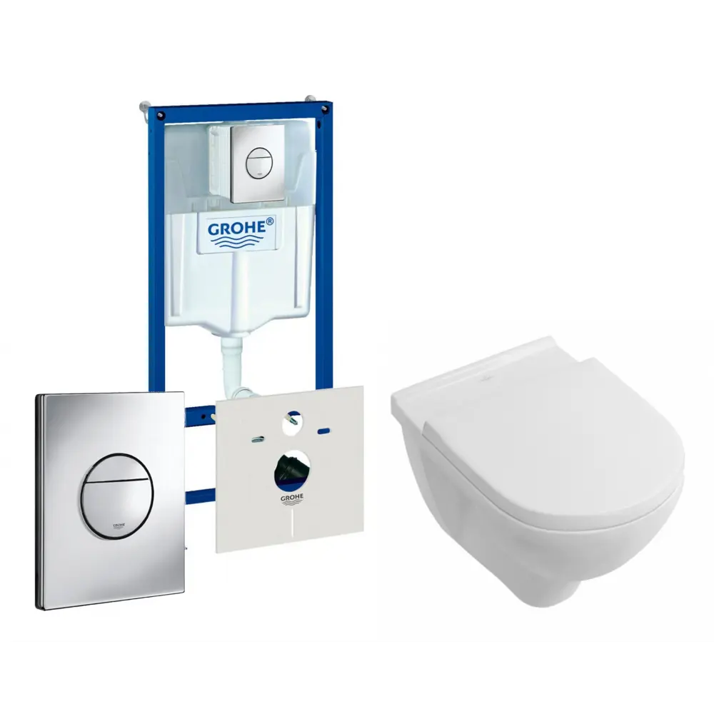 Фото Комплект инсталляция с унитазом Grohe 513284 цвет белый