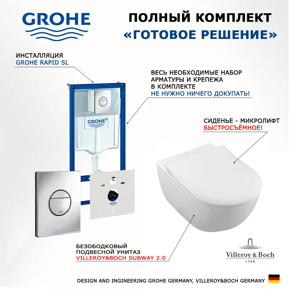 Фото 7 Комплект инсталляция с унитазом Grohe 513285 цвет белый Фото 7 Комплект инсталляция с унитазом Grohe 513285 цвет белый