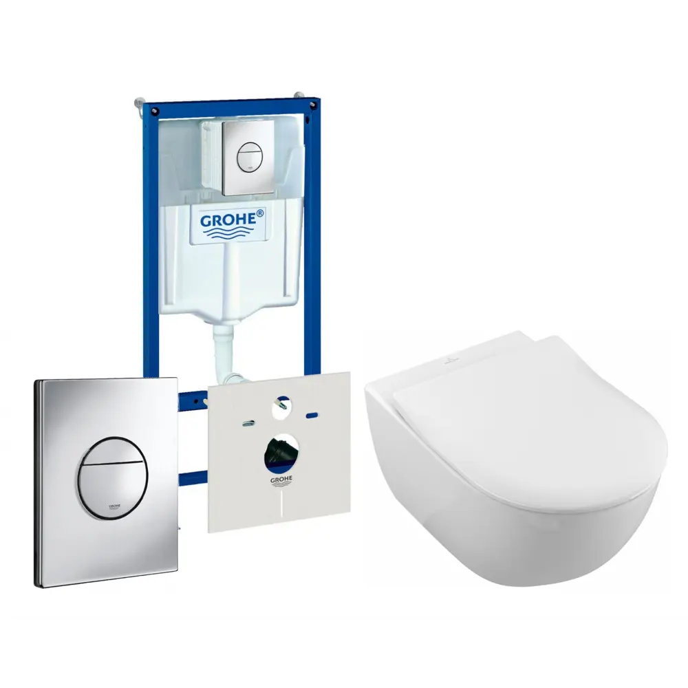 Фото Комплект инсталляция с унитазом Grohe 513285 цвет белый Фото Комплект инсталляция с унитазом Grohe 513285 цвет белый
