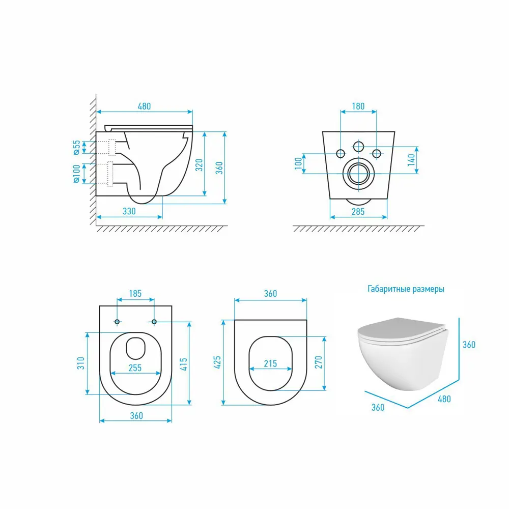 Фото 8 Комплект инсталляция с унитазом Joki JKS110011702BM цвет белый