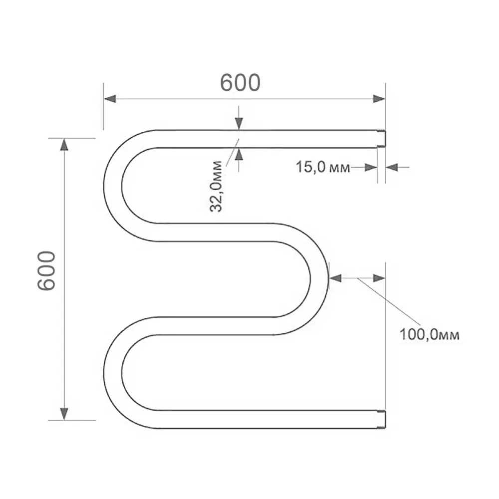 Фото 3 Полотенцесушитель водяной m-образный Mixline Simple m 632x600 мм универсальная подводка нержавеющая сталь цвет серебристый 556308
