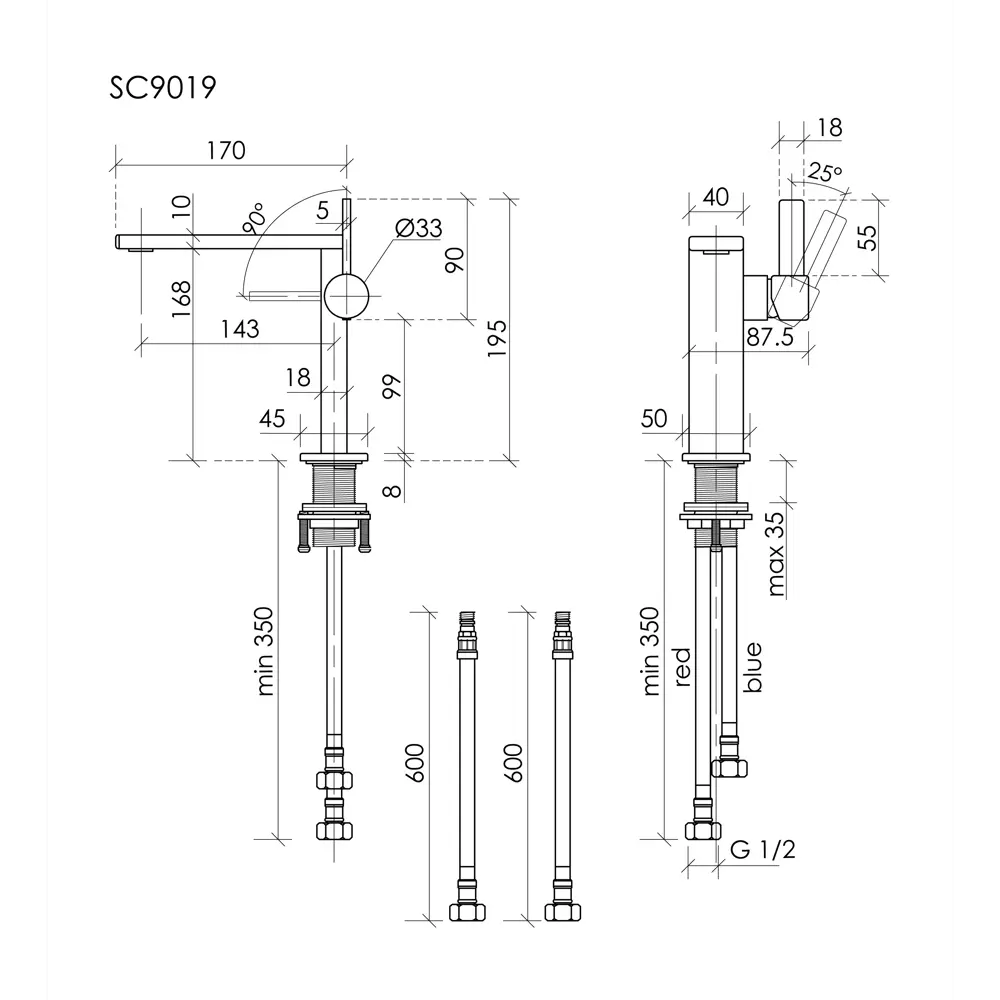 Фото 3 Смеситель для раковины SANCOS Linn SC9019MB черный матовый