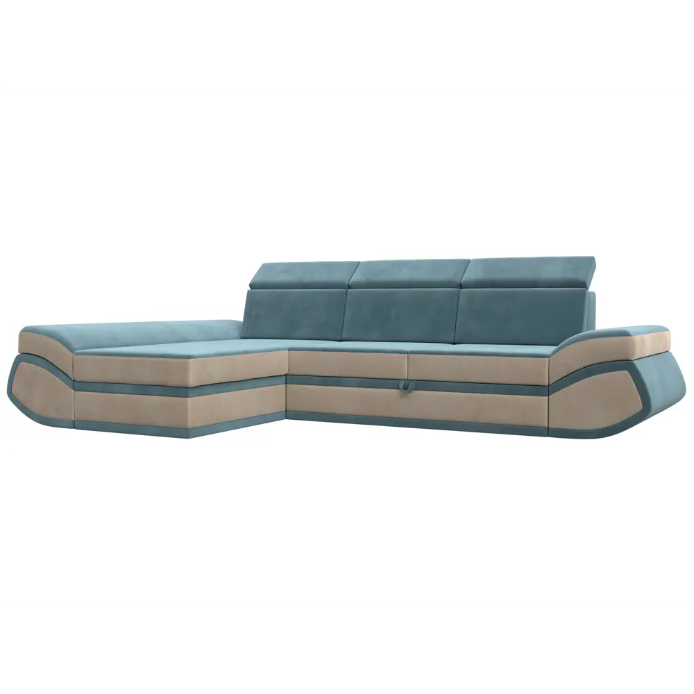 Фото Диван угловой Лига-032 левый угол Лига диванов 121644L 318x88x192 см велюр цвет бирюзовый/бежевый Фото Диван угловой Лига-032 левый угол Лига диванов 121644L 318x88x192 см велюр цвет бирюзовый/бежевый