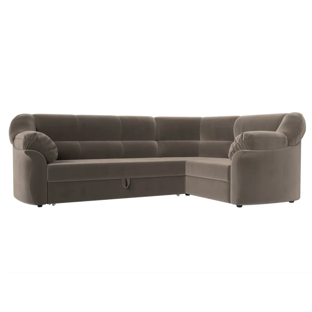 Фото 2 Диван угловой Карнелла правый угол Лига диванов 109578 260x93x182 см велюр цвет коричневый Фото 2 Диван угловой Карнелла правый угол Лига диванов 109578 260x93x182 см велюр цвет коричневый