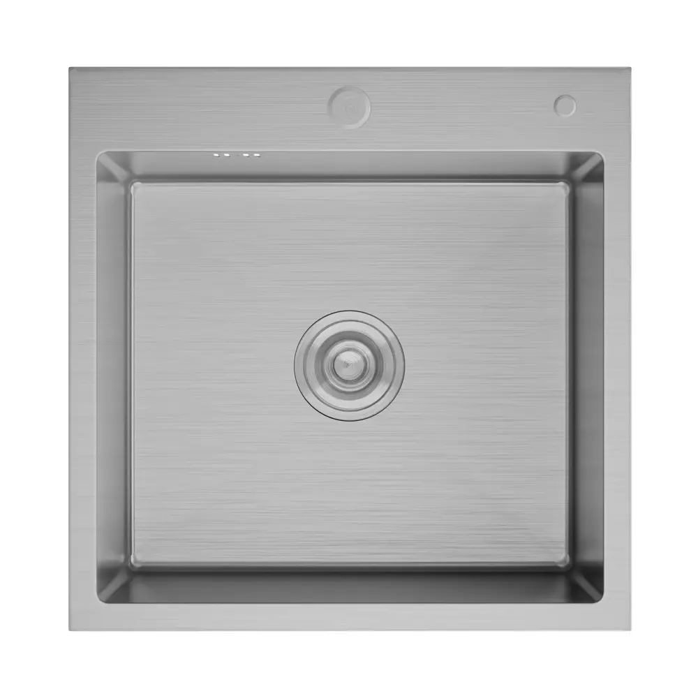 Фото 4 Мойка для кухни Bauedge KT5050S 50x50 см глубина чаши 19.5 см нержавеющая сталь цвет сатин Фото 4 Мойка для кухни Bauedge KT5050S 50x50 см глубина чаши 19.5 см нержавеющая сталь цвет сатин