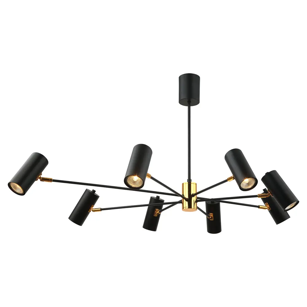 Фото Люстра на штанге Люссоле Duncan Sy2528 8 ламп 12 м² цвет черный Фото Люстра на штанге Люссоле Duncan Sy2528 8 ламп 12 м² цвет черный