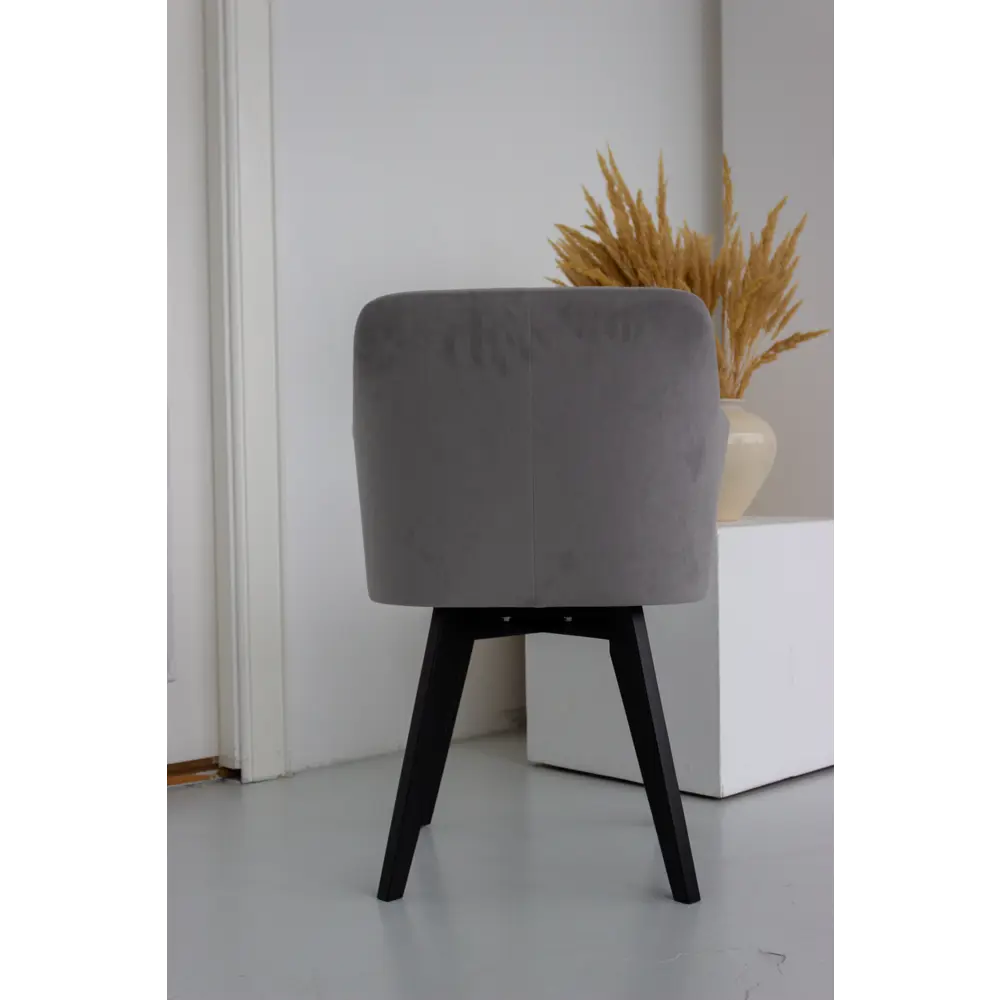 Фото 8 Стул ТРЕВИС XL Столбург ткань ПАРМА 1013 Серый / каркас массив компакт черный