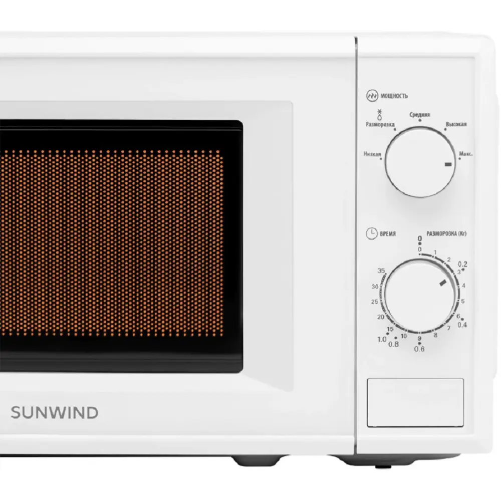 Фото 6 Отдельностоящая микроволновая печь Sunwind SUN-MW051 20 л 36x29x46 см цвет белый Фото 6 Отдельностоящая микроволновая печь Sunwind SUN-MW051 20 л 36x29x46 см цвет белый