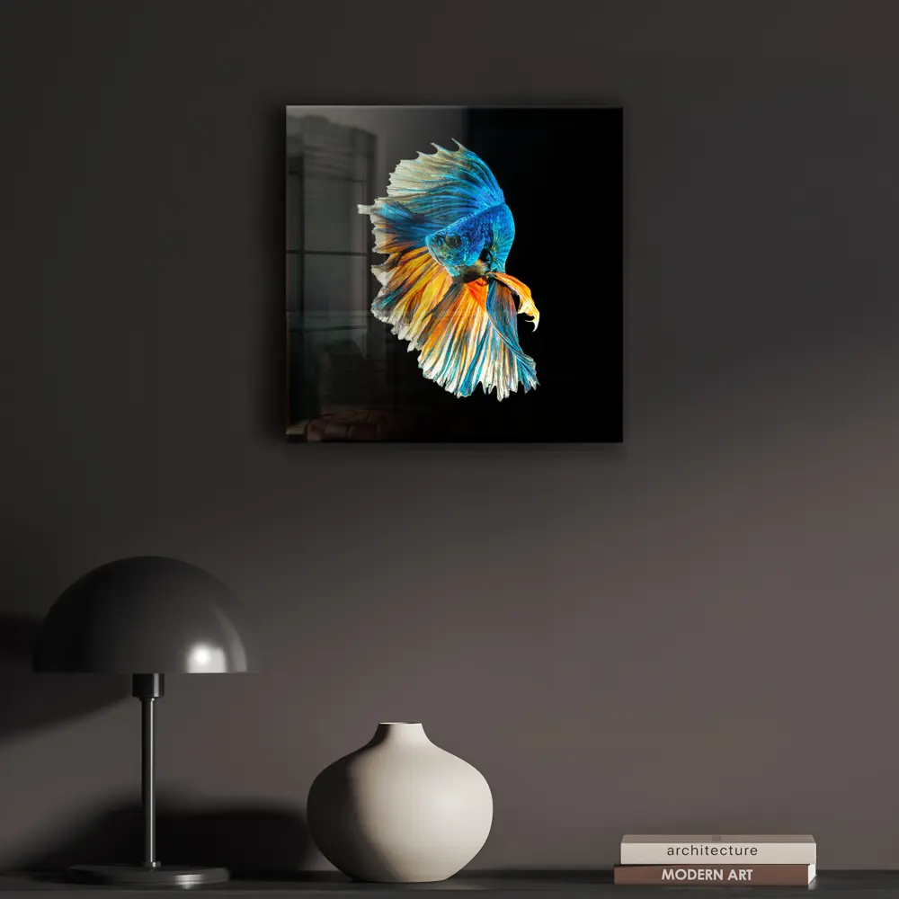 Фото 2 Картина без рамки Postermarket Синяя рыбка 40x40 см Фото 2 Картина без рамки Postermarket Синяя рыбка 40x40 см