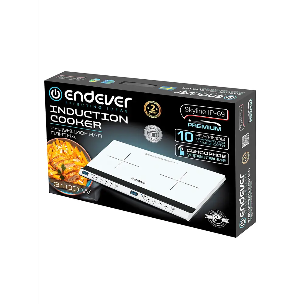 Фото 6 Электрическая варочная панель Endever IP-69 60 см 2 конфорки цвет белый Фото 6 Электрическая варочная панель Endever IP-69 60 см 2 конфорки цвет белый