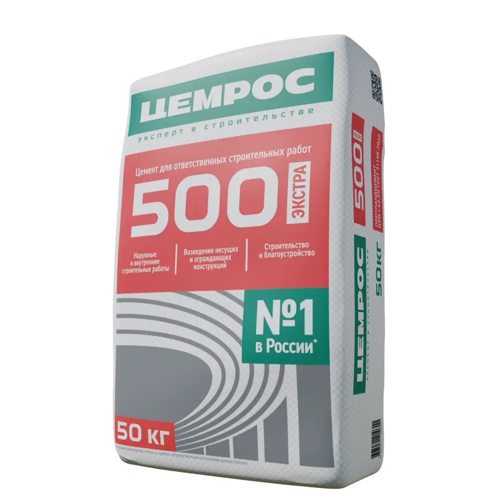 Фото 2 Цемент Цемрос M500 ЦЕМ I 42.5 Н 50 кг