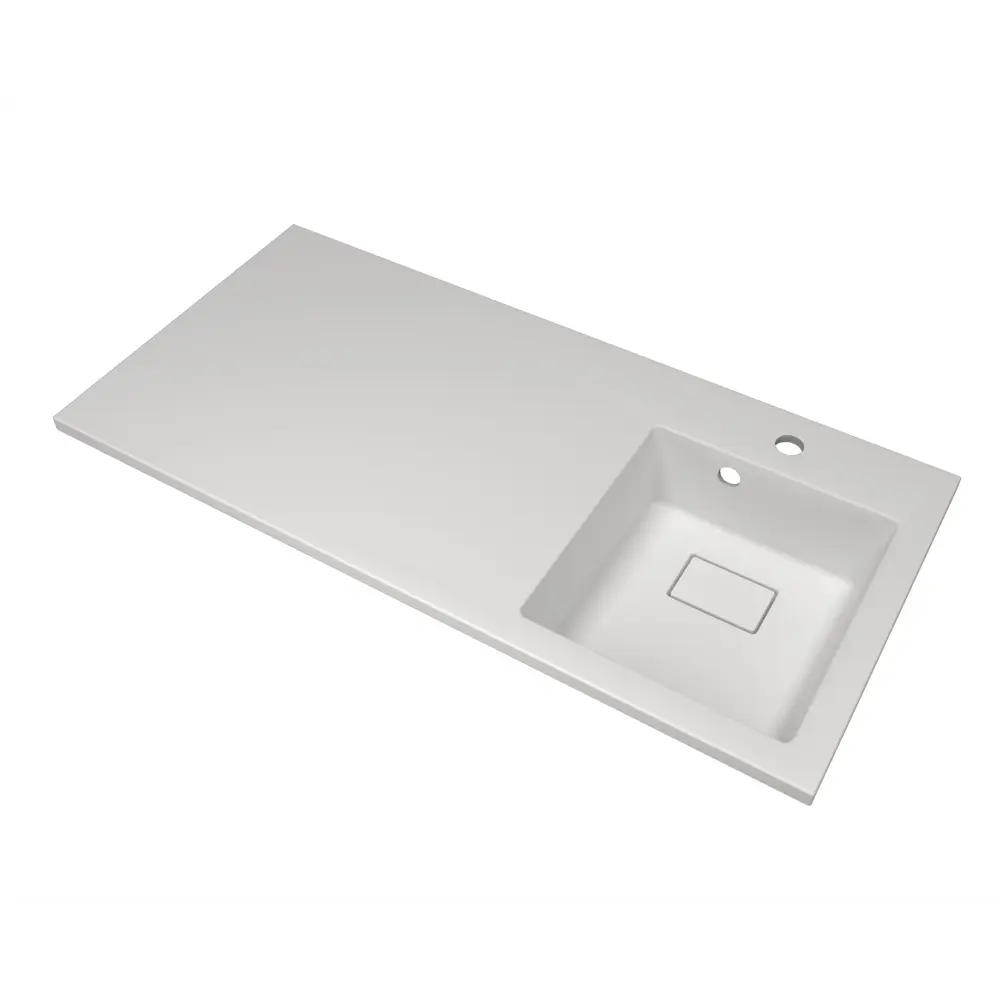 Фото 4 Раковина на стиральную машину Bauedge stil XMY0109 100см цвет белый глянец/хром