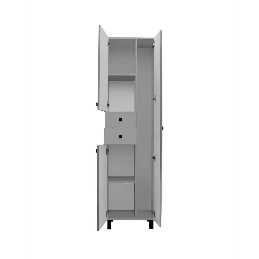 Фото 3 Шкаф в ванную пенал напольный Руан 50 серый правый Фото 3 Шкаф в ванную пенал напольный Руан 50 серый правый