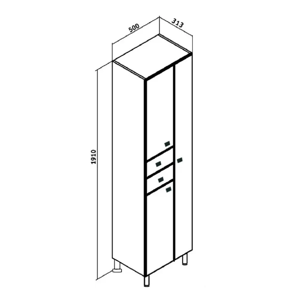 Фото 4 Шкаф в ванную пенал напольный Руан 50 какао/бежевый правый Фото 4 Шкаф в ванную пенал напольный Руан 50 какао/бежевый правый