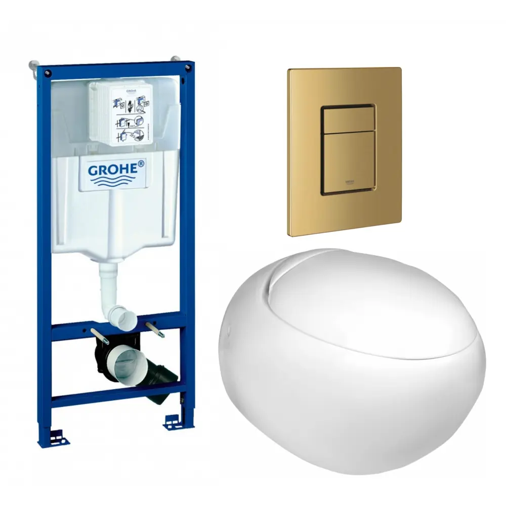Фото Комплект инсталляция с унитазом Grohe 639751 цвет белый Фото Комплект инсталляция с унитазом Grohe 639751 цвет белый