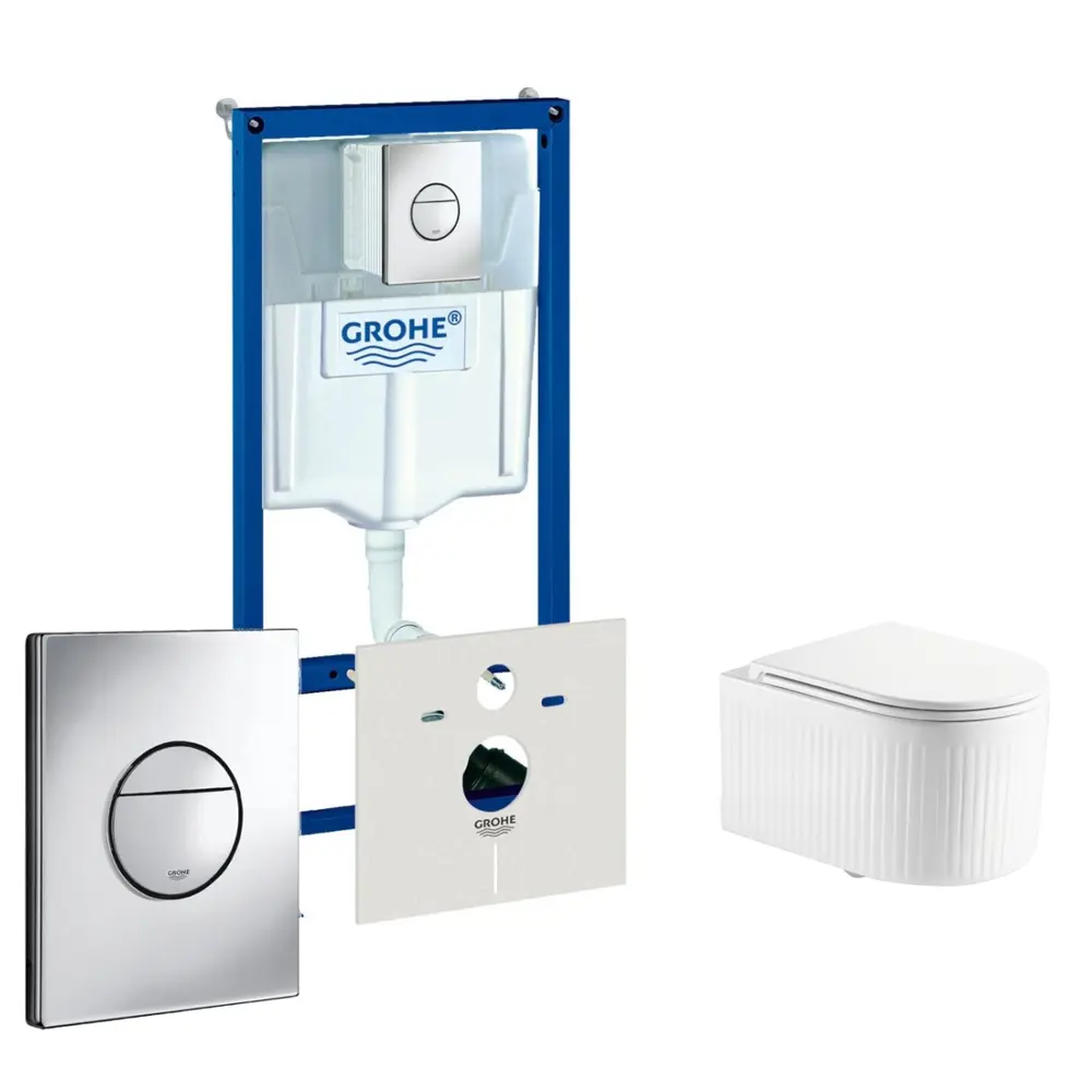 Фото Комплект инсталляция с унитазом Grohe 631319 цвет белый