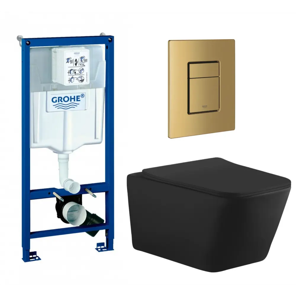 Фото Комплект инсталляция с унитазом Grohe 639783 цвет черный