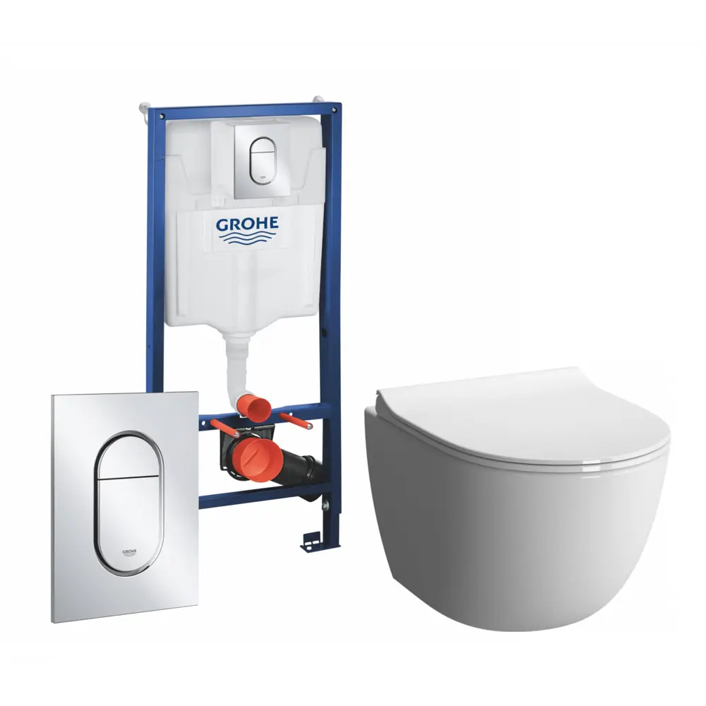 Фото Комплект инсталляция с унитазом Grohe 512557 цвет белый Фото Комплект инсталляция с унитазом Grohe 512557 цвет белый