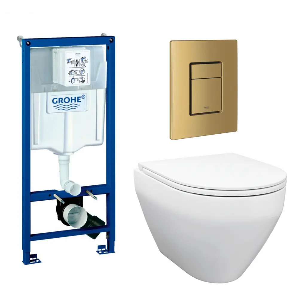 Фото Комплект инсталляция с унитазом Grohe 639803 цвет белый Фото Комплект инсталляция с унитазом Grohe 639803 цвет белый