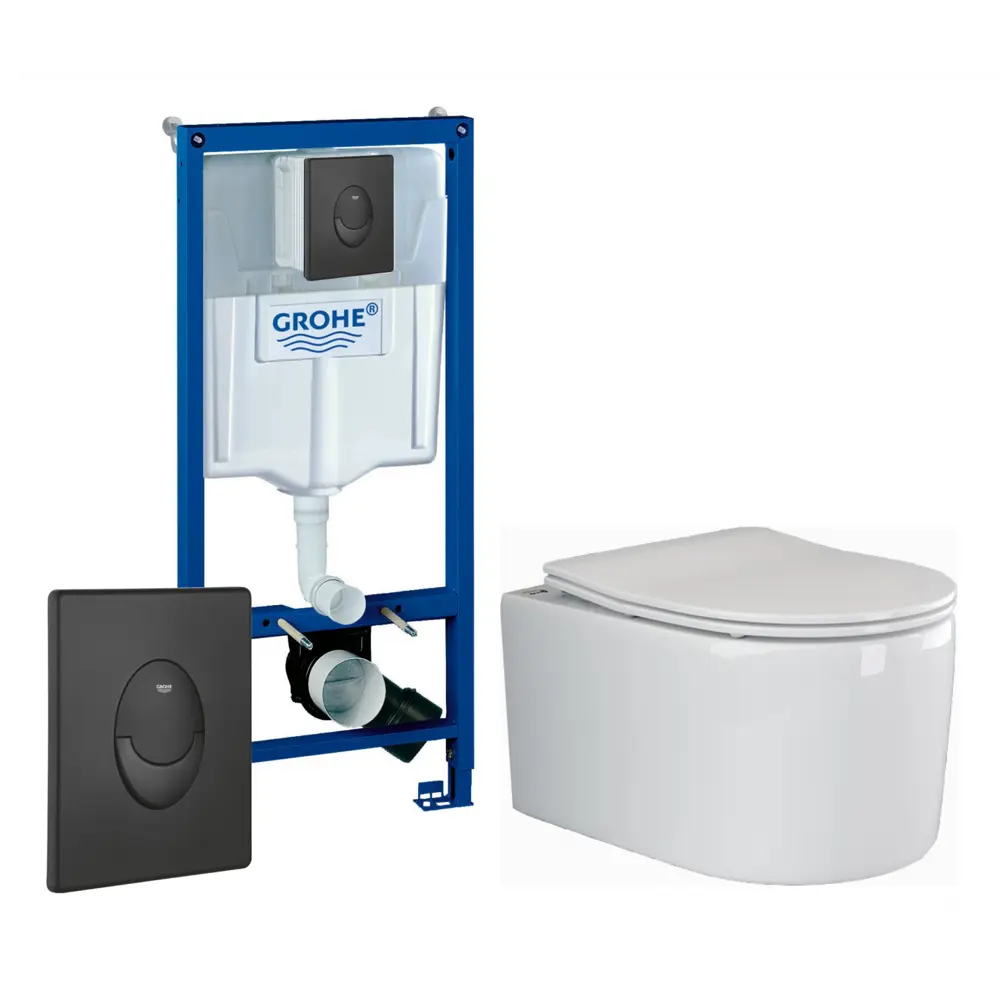 Фото Комплект инсталляция с унитазом Grohe 515655 цвет белый Фото Комплект инсталляция с унитазом Grohe 515655 цвет белый