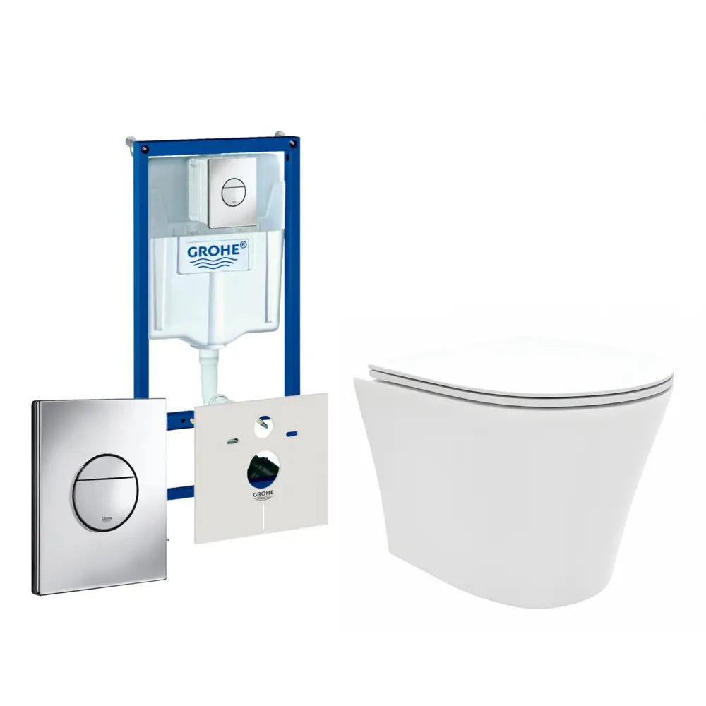 Фото Комплект инсталляция с унитазом Grohe 553297 цвет белый Фото Комплект инсталляция с унитазом Grohe 553297 цвет белый