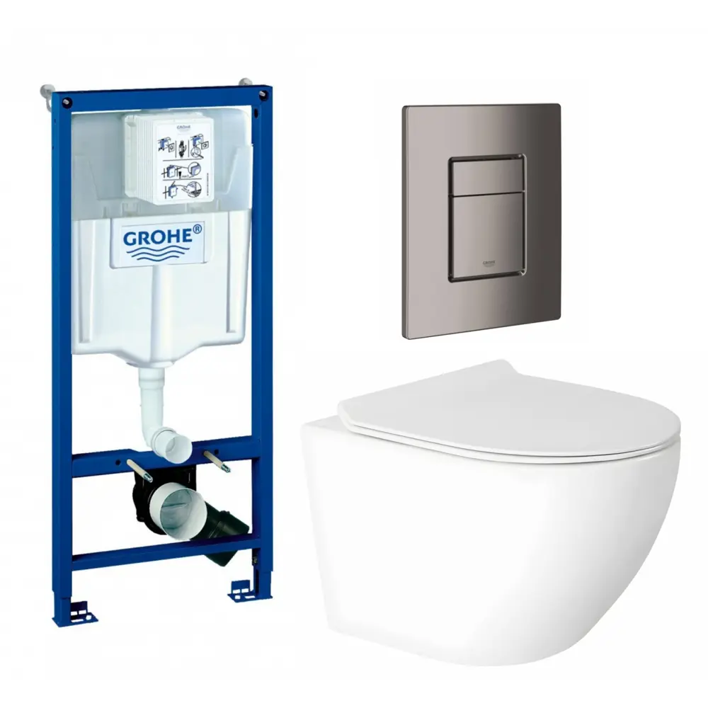 Фото Комплект инсталляция с унитазом Grohe 639832 цвет белый Фото Комплект инсталляция с унитазом Grohe 639832 цвет белый