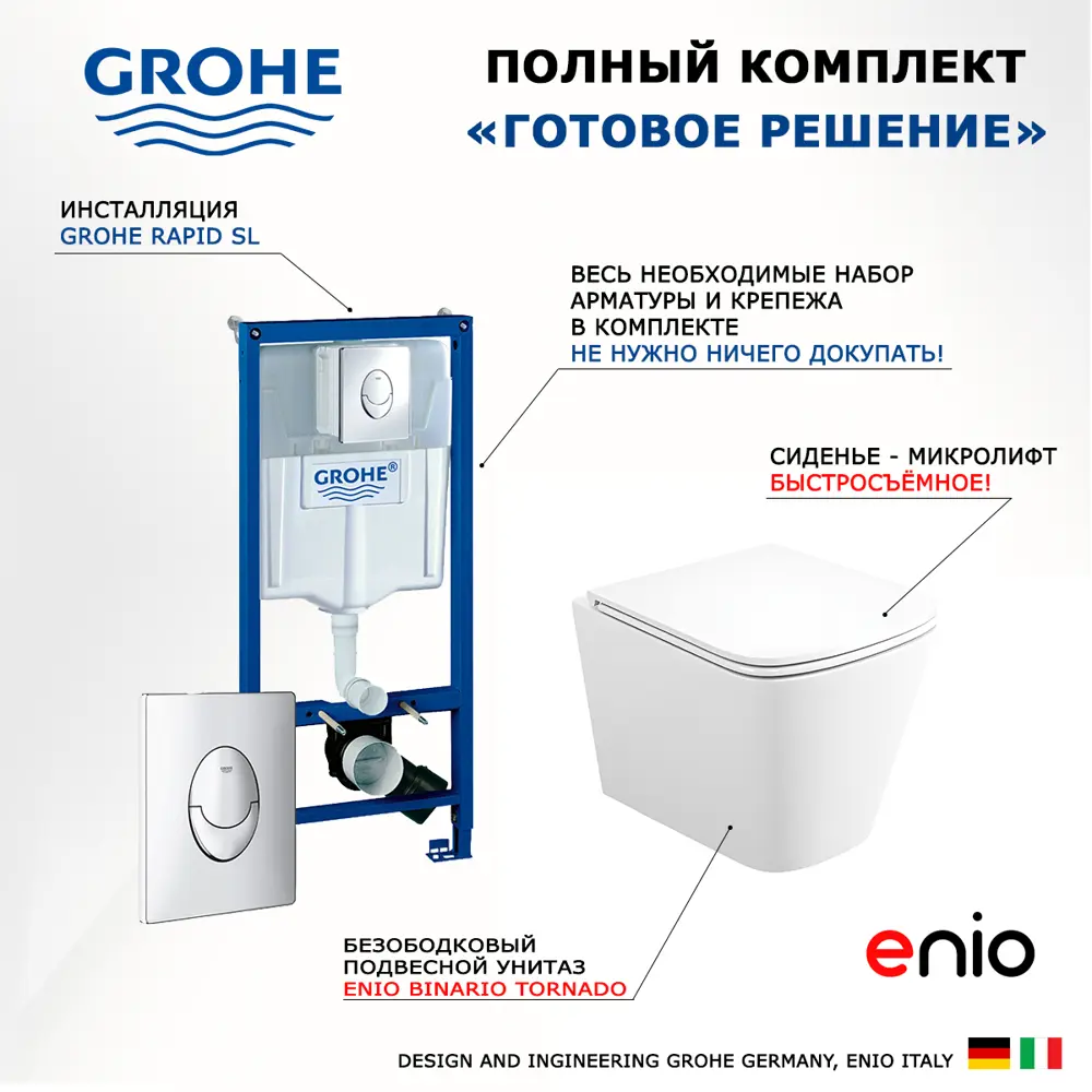Фото 7 Комплект инсталляция с унитазом Grohe 553227 цвет белый Фото 7 Комплект инсталляция с унитазом Grohe 553227 цвет белый