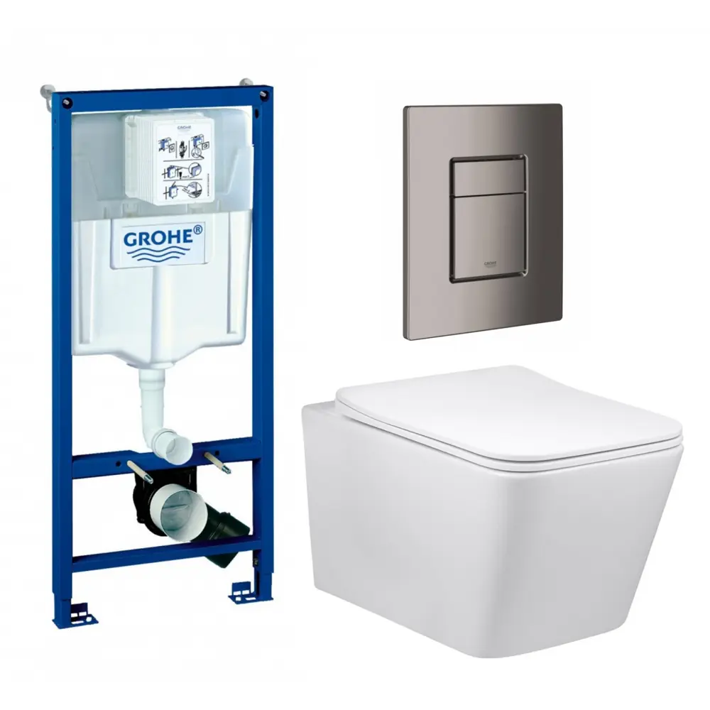 Фото Комплект инсталляция с унитазом Grohe 639847 цвет белый