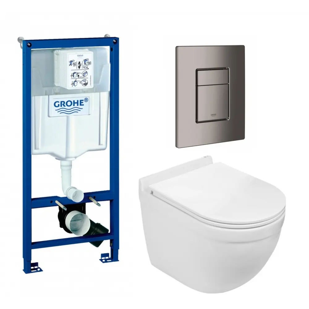 Фото Комплект инсталляция с унитазом Grohe 639852 цвет белый Фото Комплект инсталляция с унитазом Grohe 639852 цвет белый