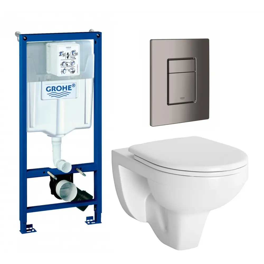 Фото Комплект инсталляция с унитазом Grohe 639858 цвет белый Фото Комплект инсталляция с унитазом Grohe 639858 цвет белый