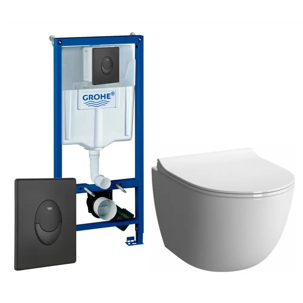 Фото Комплект инсталляция с унитазом Grohe 515708 цвет белый Фото Комплект инсталляция с унитазом Grohe 515708 цвет белый