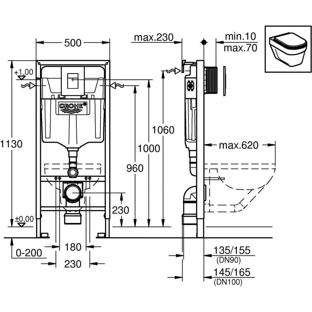 Фото 5 Комплект инсталляция с унитазом Grohe 462477 цвет белый Фото 5 Комплект инсталляция с унитазом Grohe 462477 цвет белый