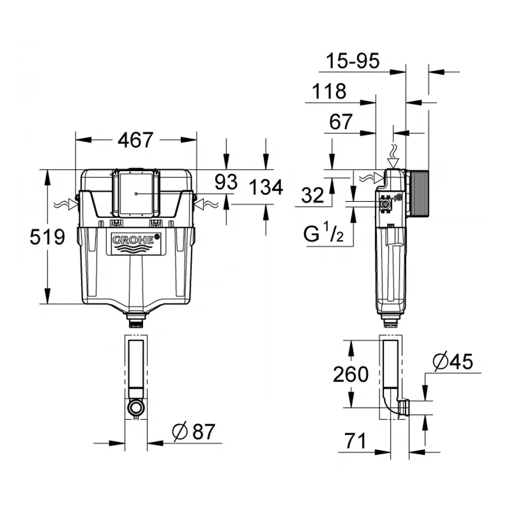 Фото 6 Комплект инсталляция с унитазом Grohe 535183 цвет белый