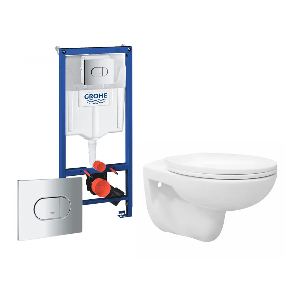 Фото Комплект инсталляция с унитазом Grohe 553360 цвет белый Фото Комплект инсталляция с унитазом Grohe 553360 цвет белый