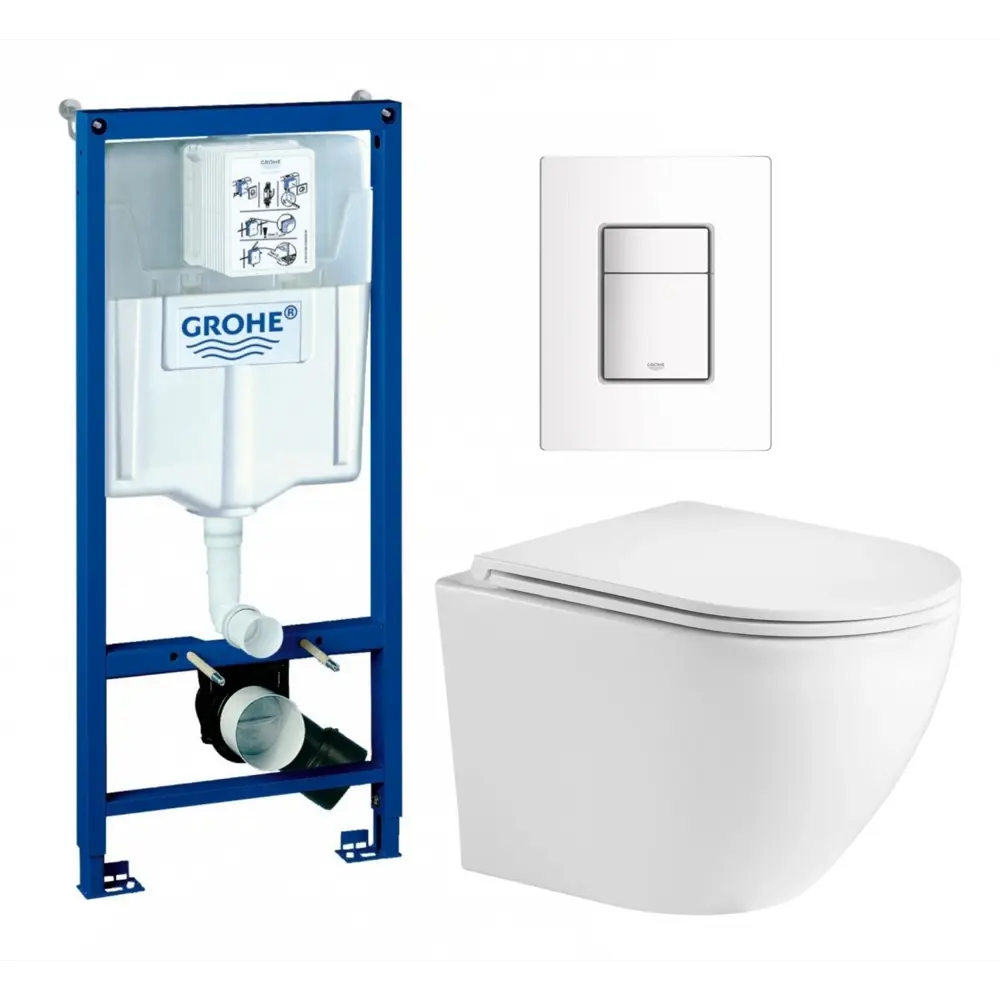 Фото Комплект инсталляция с унитазом Grohe 681362 цвет белый