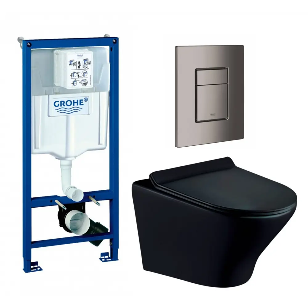 Фото Комплект инсталляция с унитазом Grohe 639892 цвет черный