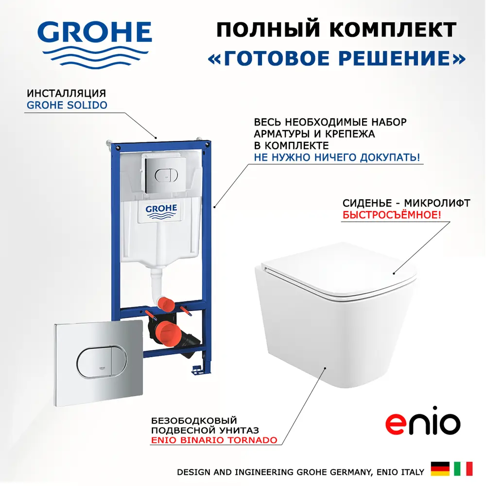Фото 7 Комплект инсталляция с унитазом Grohe 553367 цвет белый Фото 7 Комплект инсталляция с унитазом Grohe 553367 цвет белый