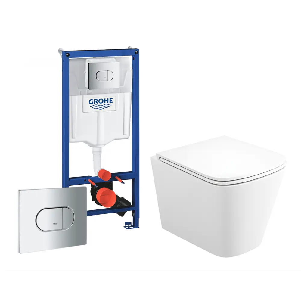 Фото Комплект инсталляция с унитазом Grohe 553367 цвет белый Фото Комплект инсталляция с унитазом Grohe 553367 цвет белый