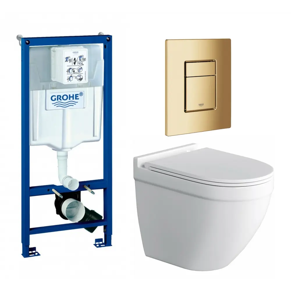 Фото Комплект инсталляция с унитазом Grohe 639642 цвет белый Фото Комплект инсталляция с унитазом Grohe 639642 цвет белый