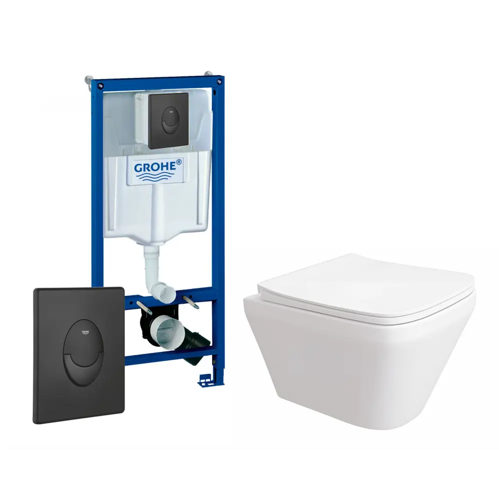 Фото Комплект инсталляция с унитазом Grohe 553378 цвет белый Фото Комплект инсталляция с унитазом Grohe 553378 цвет белый