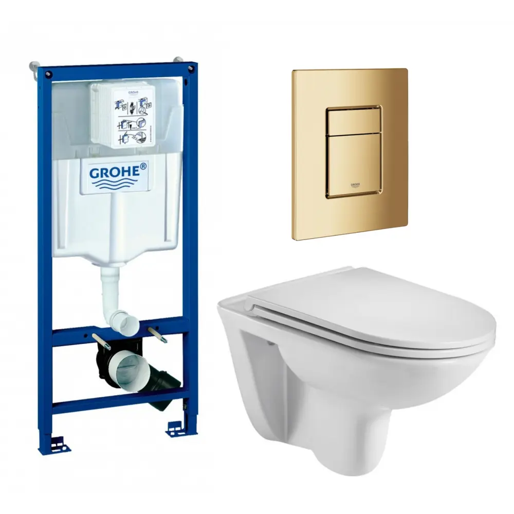 Фото Комплект инсталляция с унитазом Grohe 639651 цвет белый