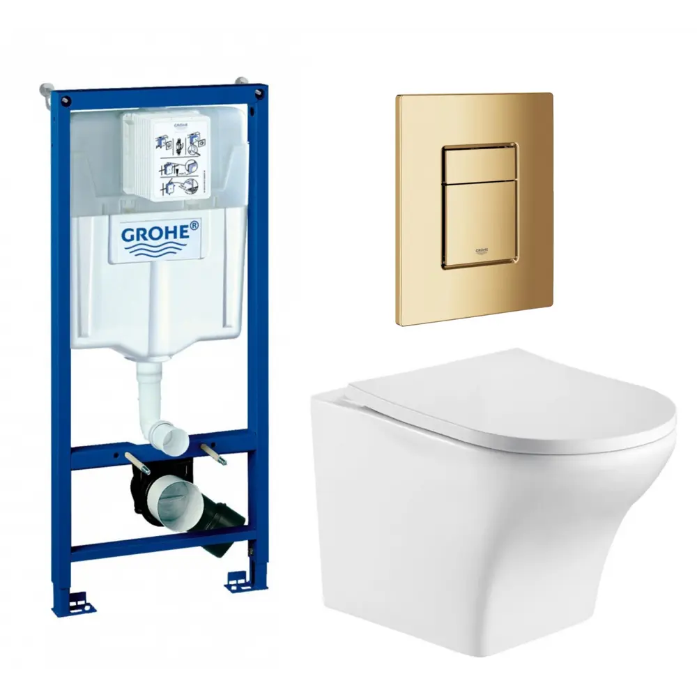 Фото Комплект инсталляция с унитазом Grohe 639652 цвет белый Фото Комплект инсталляция с унитазом Grohe 639652 цвет белый