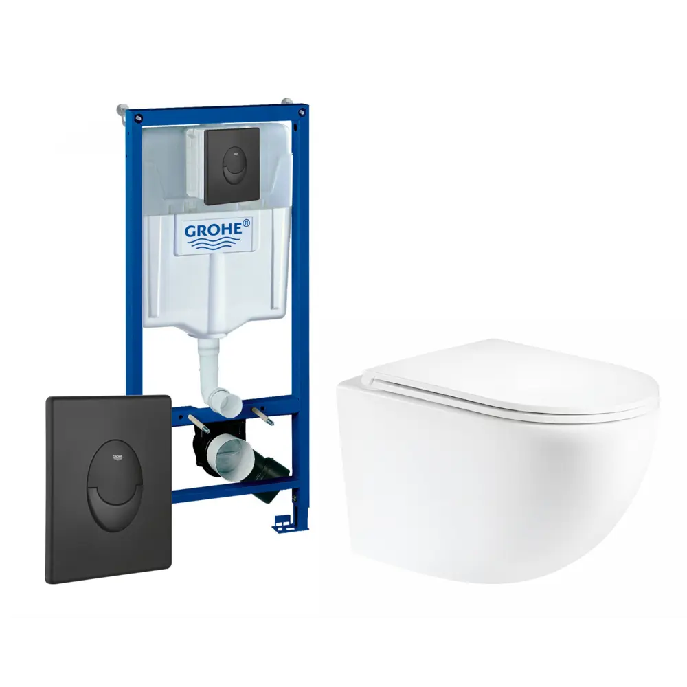Фото Комплект инсталляция с унитазом Grohe 553381 цвет белый Фото Комплект инсталляция с унитазом Grohe 553381 цвет белый