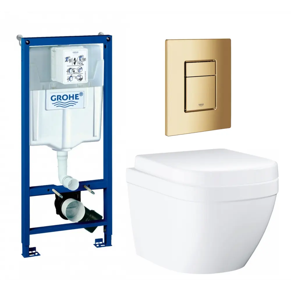 Фото Комплект инсталляция с унитазом Grohe 639673 цвет белый