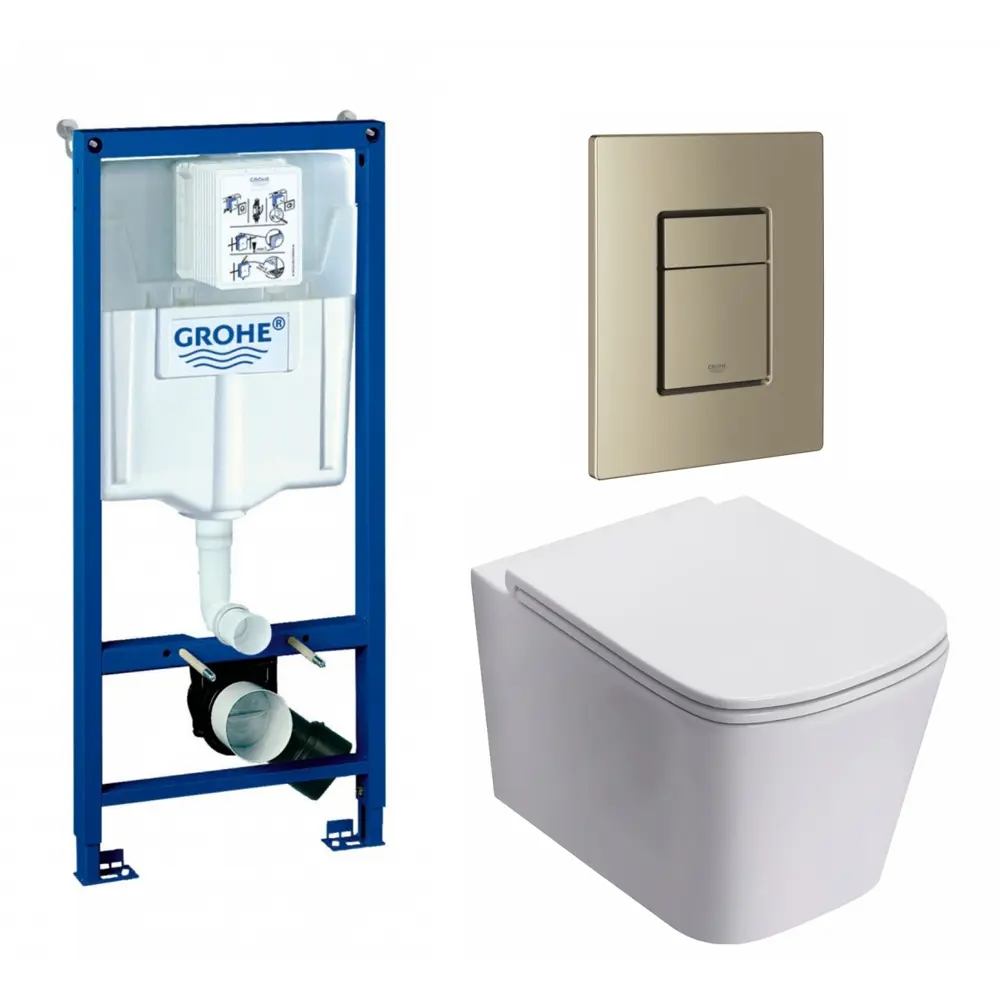 Фото Комплект инсталляция с унитазом Grohe 639933 цвет белый Фото Комплект инсталляция с унитазом Grohe 639933 цвет белый