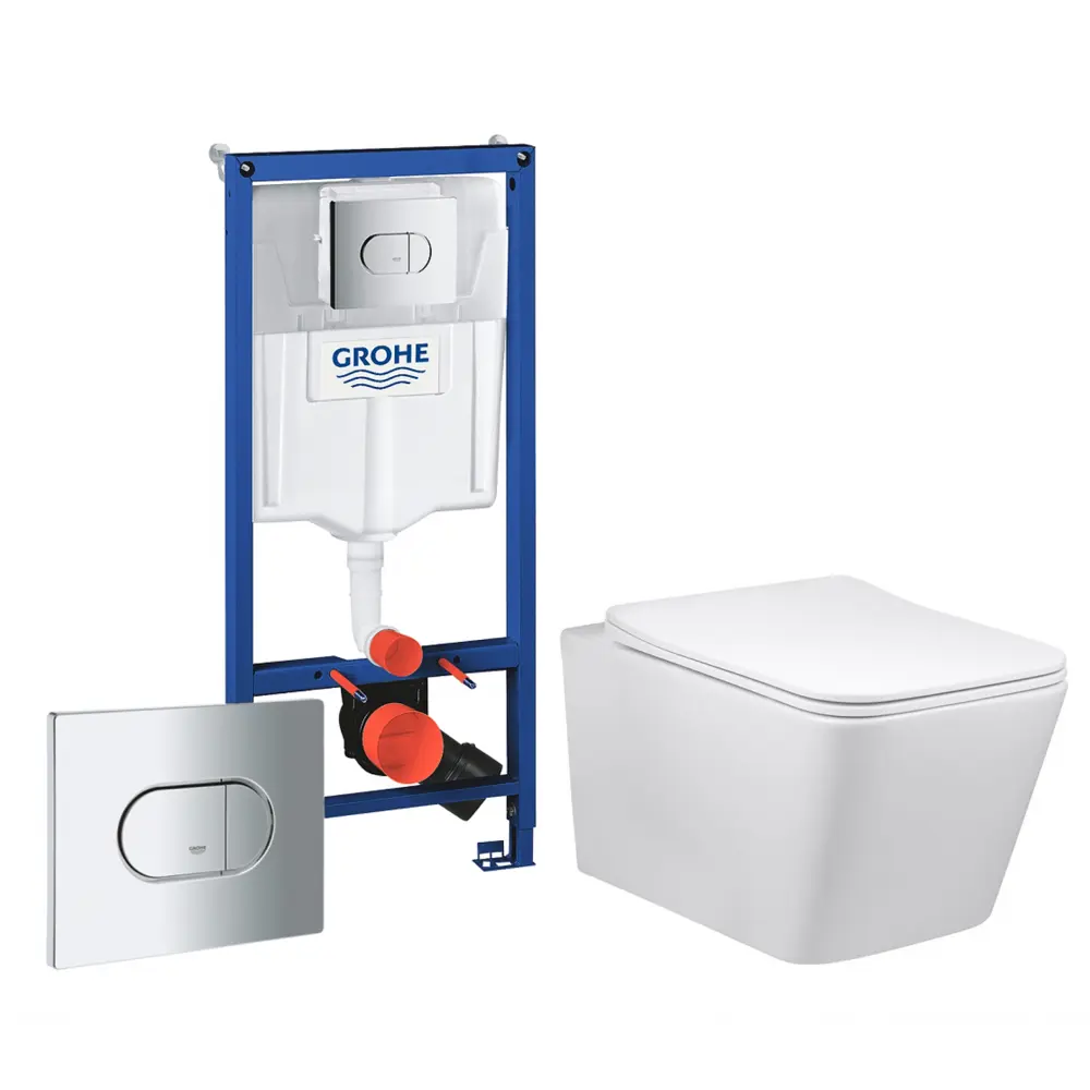 Фото Комплект инсталляция с унитазом Grohe 512453 цвет белый Фото Комплект инсталляция с унитазом Grohe 512453 цвет белый