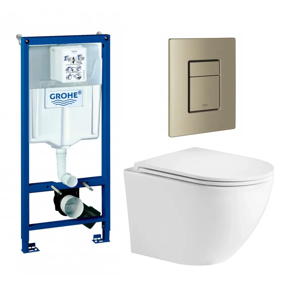 Фото Комплект инсталляция с унитазом Grohe 639956 цвет белый