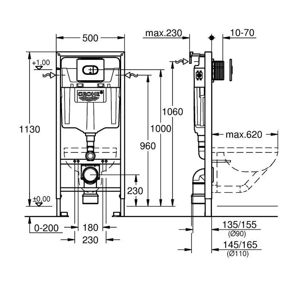 Фото 5 Комплект инсталляция с унитазом Grohe 512471 цвет белый