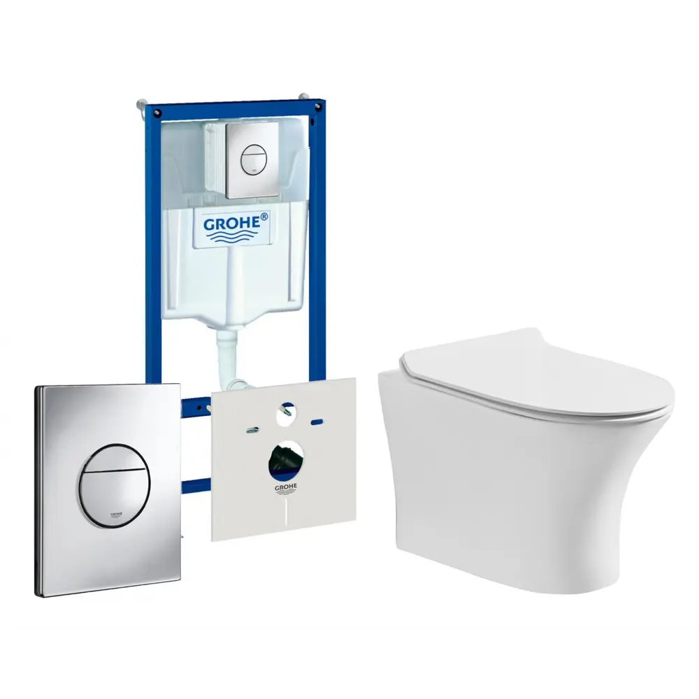 Фото Комплект инсталляция с унитазом Grohe 513249 цвет белый Фото Комплект инсталляция с унитазом Grohe 513249 цвет белый